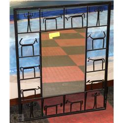 CAST IRON FRAMED MIRROR