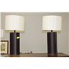 Image 1 : PAIR OF BROWN LEATHERETTE LAMPS
