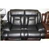 Image 1 : NEW BLACK PERFORATED LEATHERETTE RECLINING LOVE