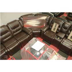 NEW CHOCOLATE BROWN LEATHERETTE RECLINING