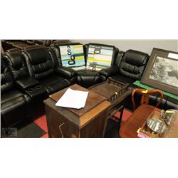 NEW BLACK  LEATHERETTE RECLINING