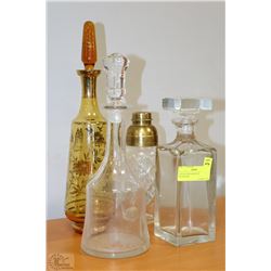 LOT OF FOUR ASSORTED DECANTERS