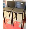 Image 1 : PAIR OF BLACK LEATHERETTE BAR STOOLS