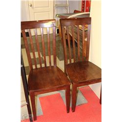 PAIR OF SOLID WOOD SIDECHAIRS