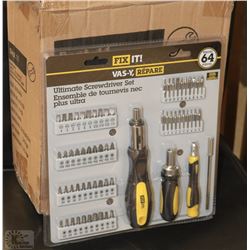 CASE OF 4 ULTIMATE 64PC SCREWDRIVER SETS