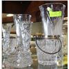 Image 1 : LOT OF TWO CRYSTAL VASES, ICE BUCKET, & MINT DISH