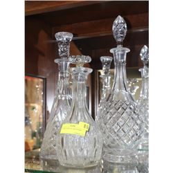 LOT OF 3 CRYSTAL DECANTERS