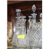 Image 1 : LOT OF 3 CRYSTAL DECANTERS
