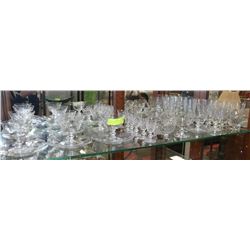 SET OF 33 PINWHEEL CRYSTAL DESERT BOWLS, CUPS,