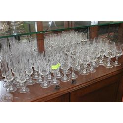 45 PIECES OF CRYSTAL CHAMPAGNE FLUTES & GLASSES