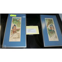PAIR OF FRAMED QUEBEC 1967 LITHOGRAPHS
