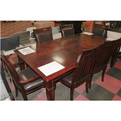 NEW CHERRY WOOD TABLE WITH LEAF, 4 SIDECHAIRS AND