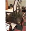 Image 1 : 41" X 65" X30"H TABLE WITH 6 CHAIRS