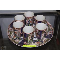 CHINESE PLATE WITH 6 CUPS