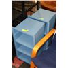 Image 1 : SET OF 2 BLUE PLASTIC STORAGE CONTAINERS ON WHEELS