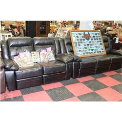 NEW BLAKE BLACK LEATHERETTE RECLINING SOFA