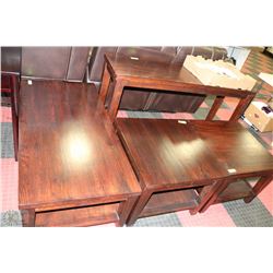 WOOD 4 PC COFFEE TABLE SET