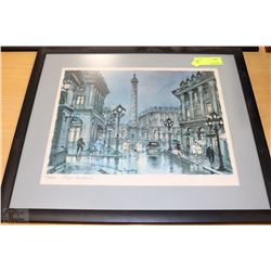 PARIS PLACE VENDOME FRAMED LITHOGRAPH