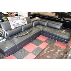 NEW BLACK LEATHERETTE LIFT BACK SECTIONAL