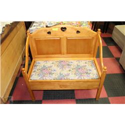 FABRIC TOP HALLWAY BENCH WITH STORAGE