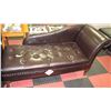 Image 2 : NEW BROWN LEATHERETTE STORAGE CHAISE LOUNGE CHAIR