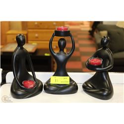 SET OF THREE CANDLE HOLDERS