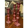 Image 1 : SET OF 3 MERCURY GLASS CANDLEHOLDERS