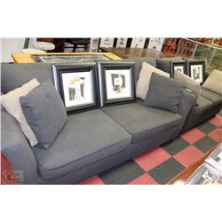 GREY FABRIC SOFA AND LOVE SEAT