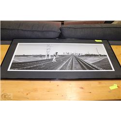 FRAMED RAILROAD GOLFING PICTURE