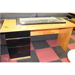 PINE DESK WITH 3 DRAWERS