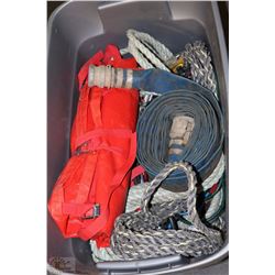 LARGE BIN WITH 2-50' LIFELINES,SCAFFOLDING NETS,