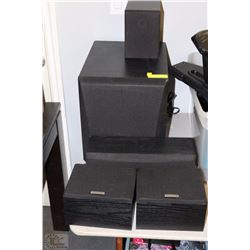 KENWOOD HOME THEATER SPEAKER SET SUBWOOFER,CENTER,