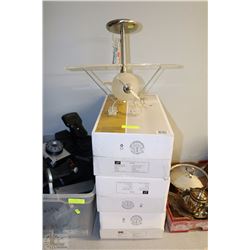 SET OF 4 NICKEL FINISH FROSTED GLASS AIRPLANE