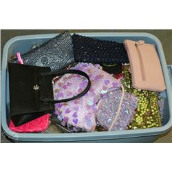 TOTE OF ASSORTED BEADED PURSES & HAND BAGS