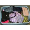 Image 1 : TOTE OF ASSORTED BEADED PURSES & HAND BAGS