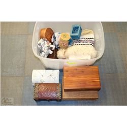 LARGE TOTE OF JEWELLERY BOXES & NATIVE TREASURES