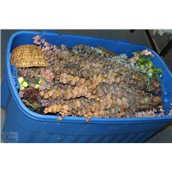 TOTE WITH EUCALYPTUS,BASKETS  AND MANY ASSORTED