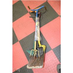BUNDLE OF GARDEN TOOLS & 1 SHOVEL