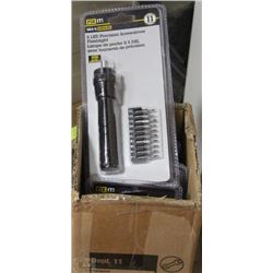 CASE OF SIX 5 LED PRECISION RATCHETING SCREWDRIVER