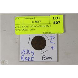 VERY RARE 1925 CANADIAN ONE CENT COIN