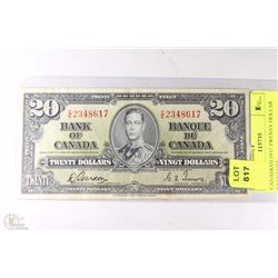CANADIAN 1937 TWENTY DOLLAR BANKNOTE