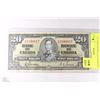 Image 1 : CANADIAN 1937 TWENTY DOLLAR BANKNOTE