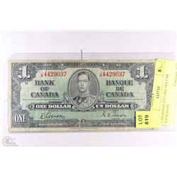 CANADIAN 1937 ONE DOLLAR BANKNOTE