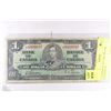 Image 1 : CANADIAN 1937 ONE DOLLAR BANKNOTE