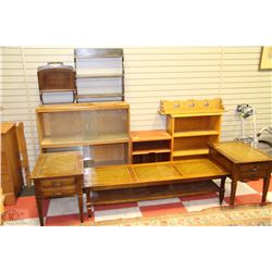 LOT OF ASSORTED ESTATE FURNITURE INCL GLASS &