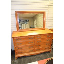 8 DRAWER DRESSER WITH MIRROR