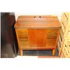 Image 1 : VINTAGE SOLID WOOD SEWING MACHINE CABINET