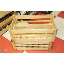 PAIR OF MEDIUM WINE WOOD CRATES