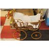 Image 1 : VINTAGE LOOKING DOLL CARRIAGE WITH WIRE SPOKE