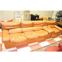 ITALIAN LEATHER SOFA + CHAIR
